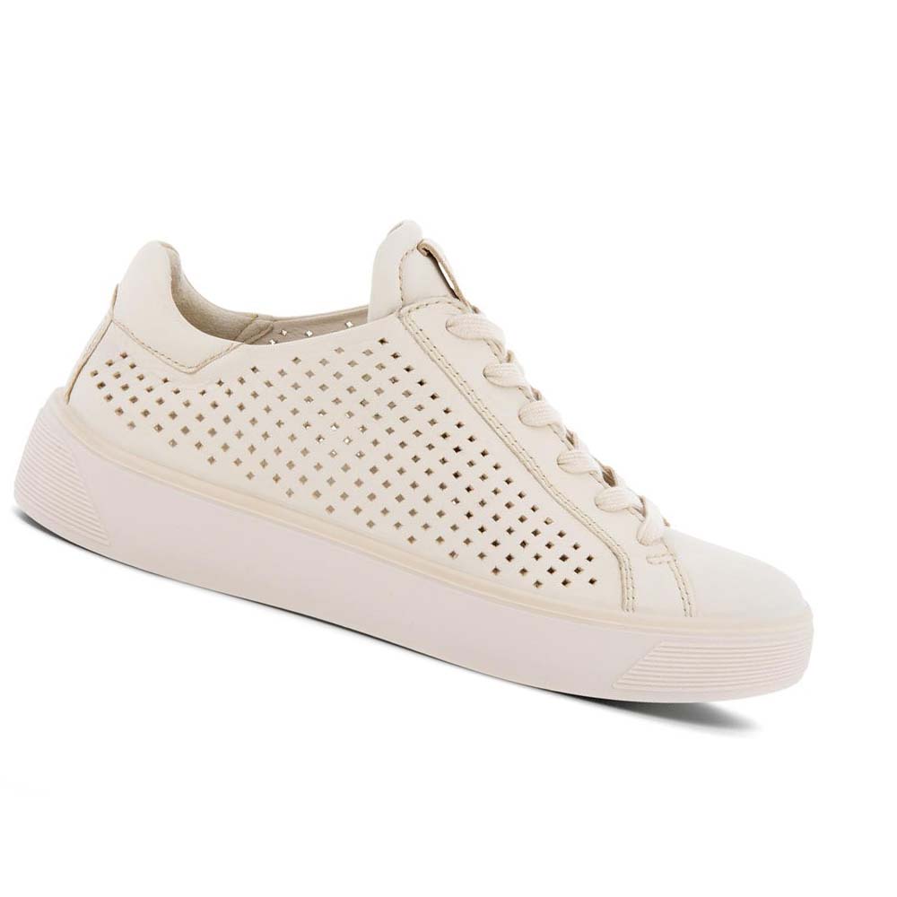 Women\'s Ecco Street Tray W Laced Casual Shoes White | Canada 92NWY